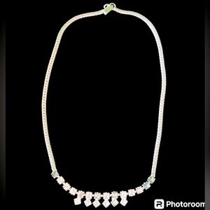 Vintage Rhinestone Necklace Slightly Longer than Choker